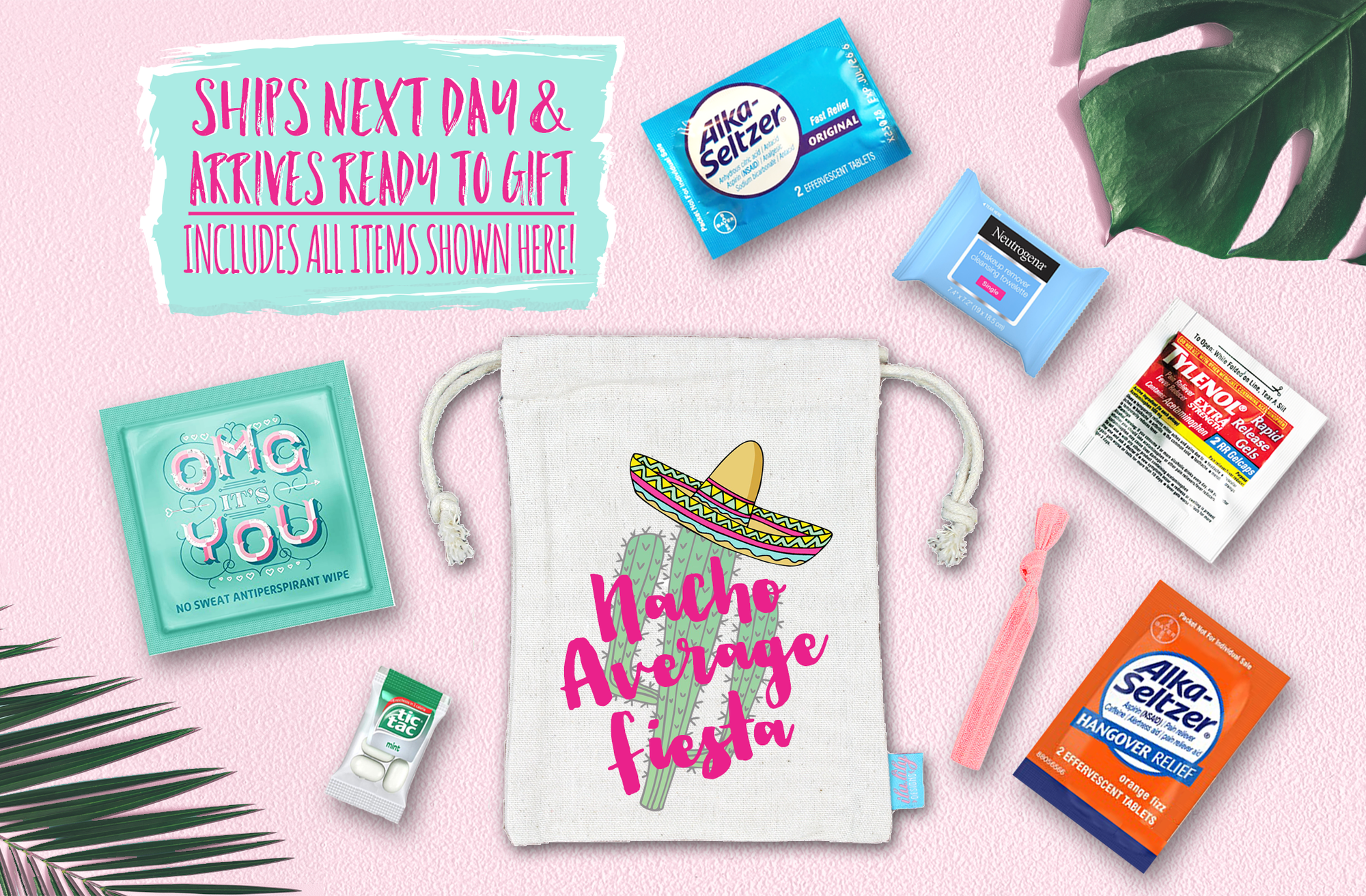 Bachelorette Party Hangover Survival Kit with Supplies |Nacho Average Fiesta