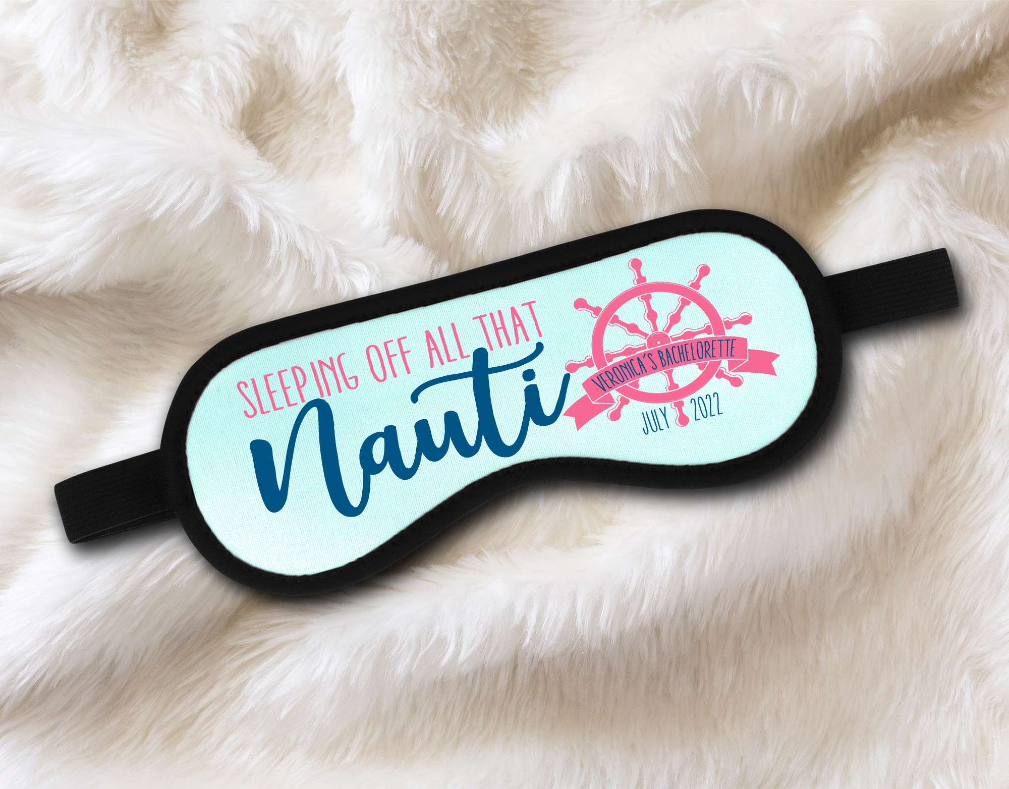 Bachelorette Sleep Mask Party Favor | Personalized Sleep Masks | Sleeping Off All That Nauti