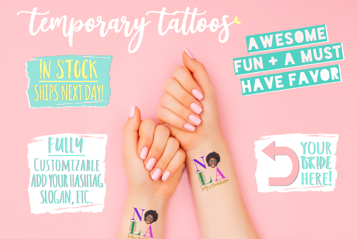 Custom Temporary Tattoo Bachelorette Party Favors | NOLA