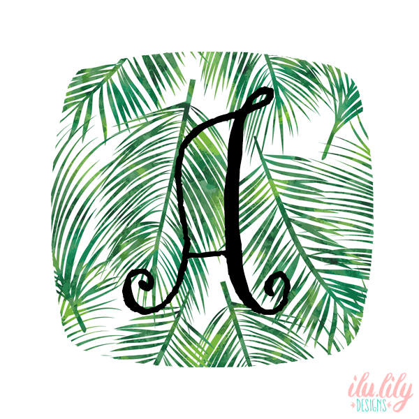 Bridal Party Compact Mirror | Personalized Mirror Favors | Palm Leaves Initial