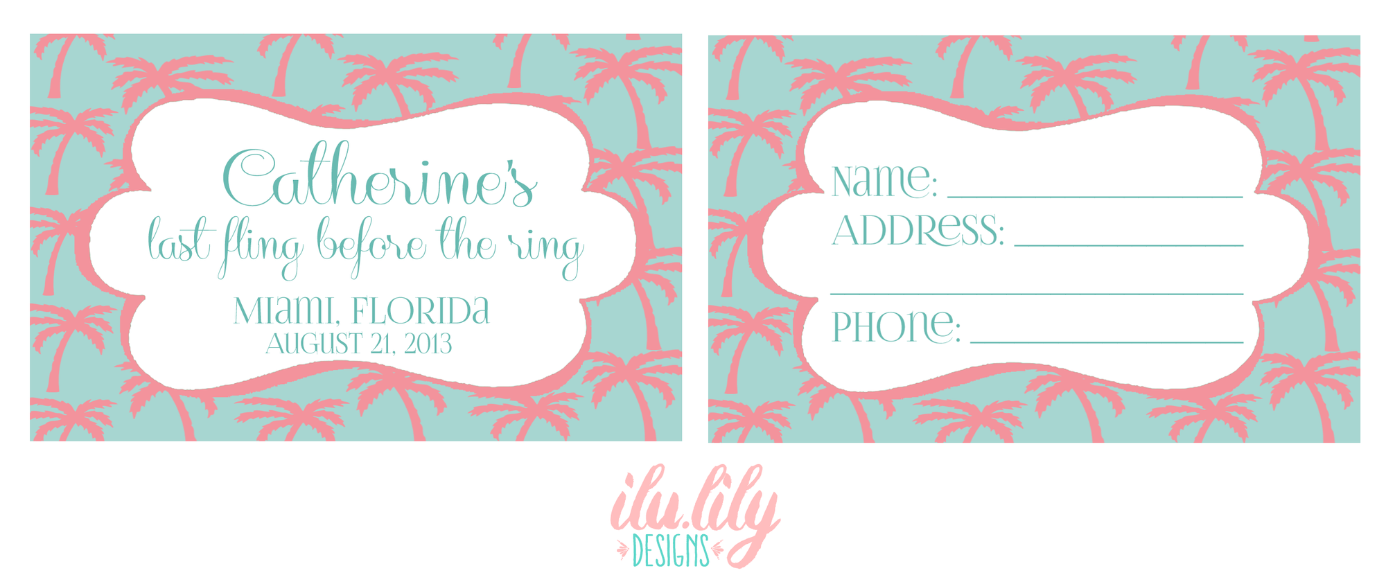 Destination Wedding Luggage Tag Favor | Palm Trees