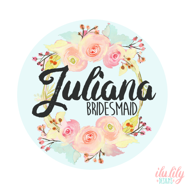 Bridesmaid Compact Mirror Favor | Personalized Floral