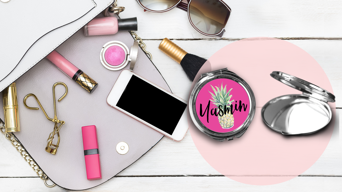 Bridal Party Compact Mirror | Personalized Bridesmaid Favors | Pineapple Name