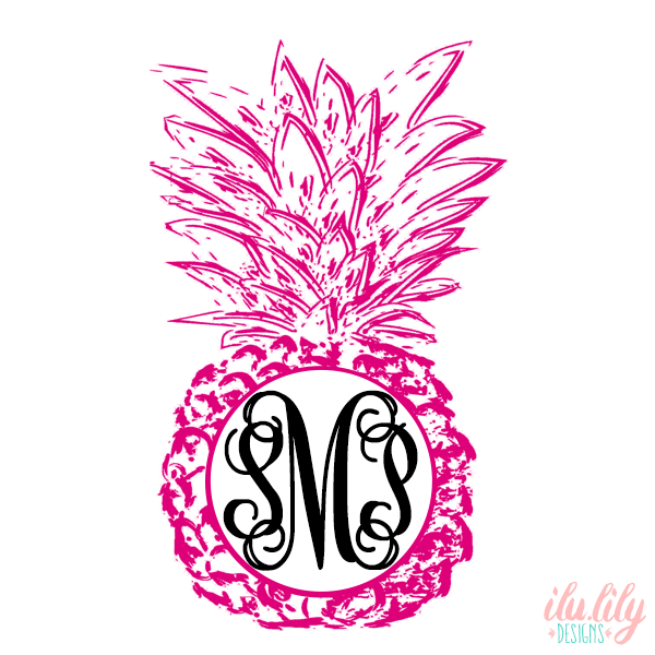 Bridal Party Monogrammed Water Bottle | Pineapple Monogram