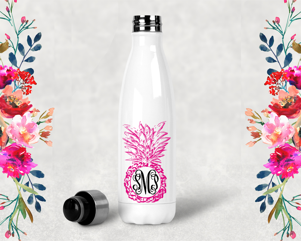 Bridal Party Monogrammed Water Bottle | Pineapple Monogram