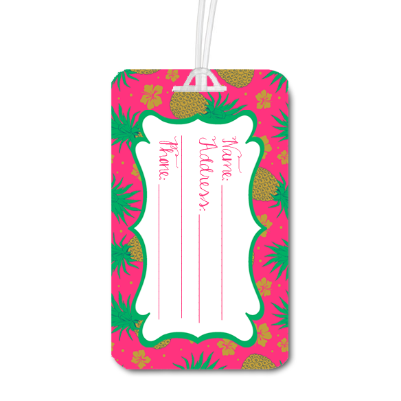 Pineapple Personalized Luggage Tag for Weddings by Ilu.Lily