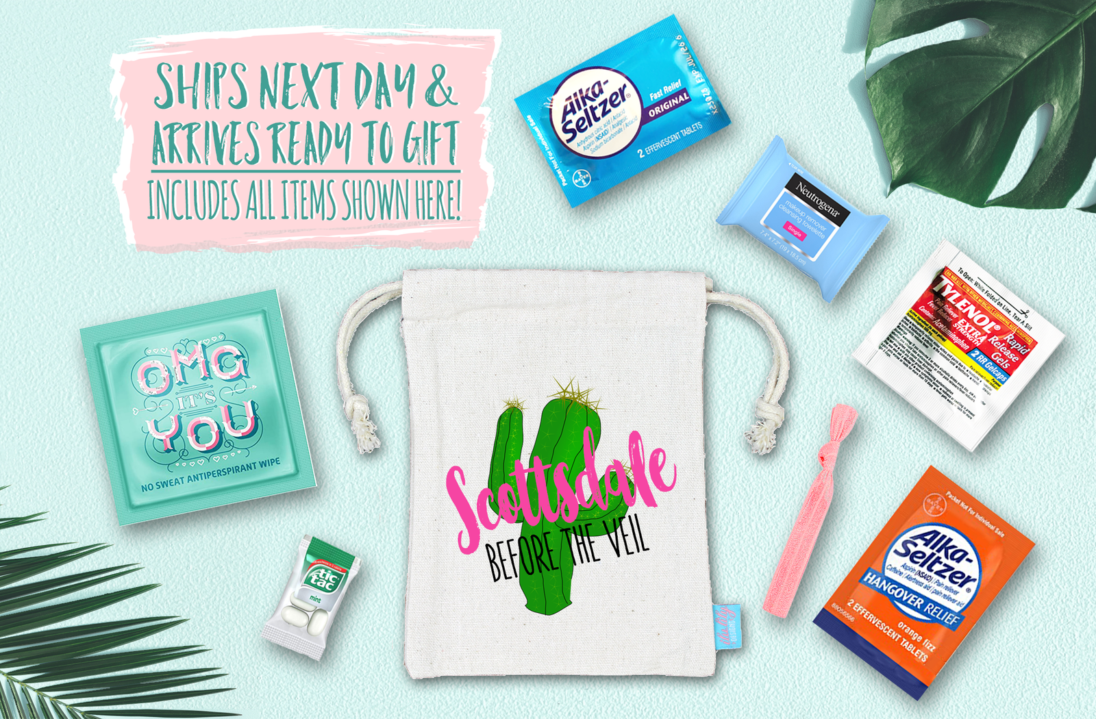 Bachelorette Party Hangover Survival Kit with Supplies |Scottsdale Kit