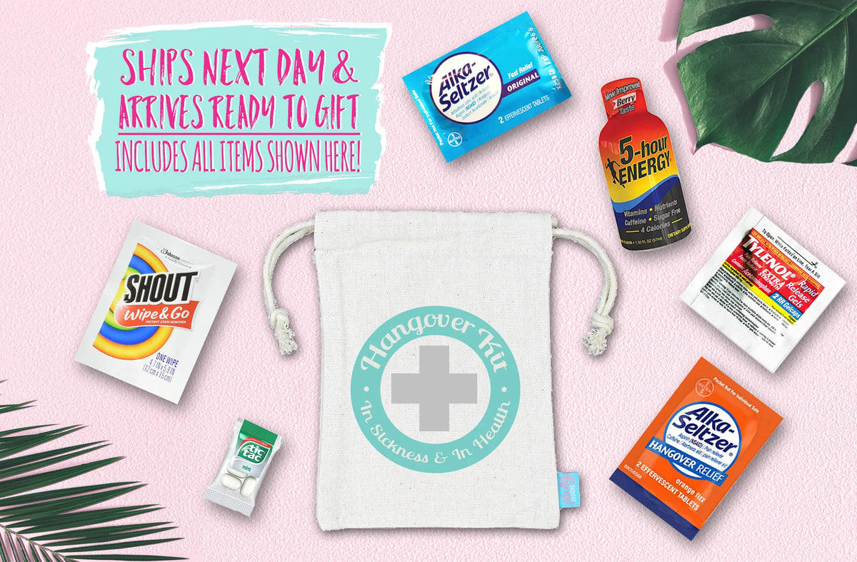 Wedding Hangover Survival Kit with Supplies |In Sickness &amp; In Health