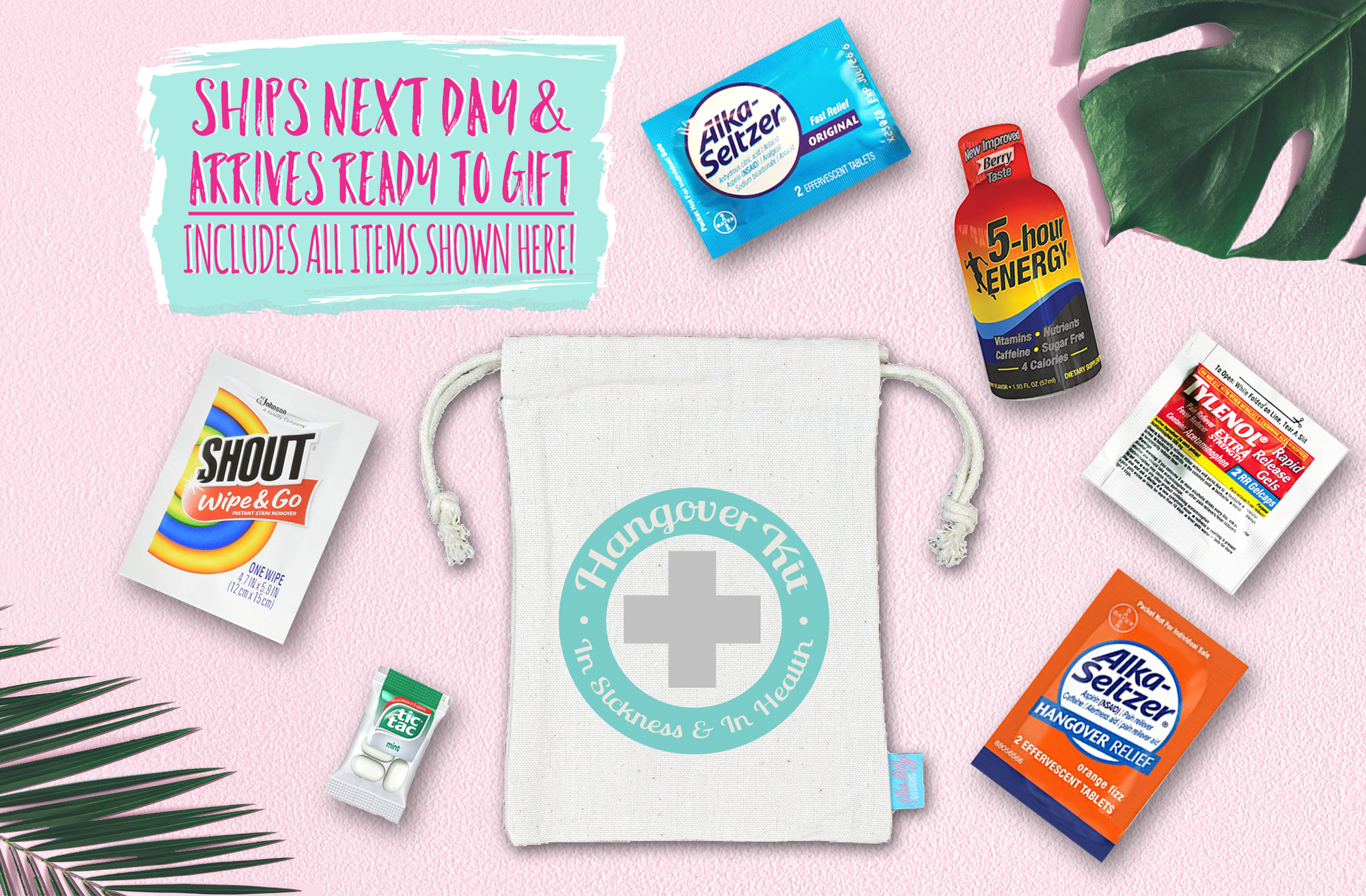 Wedding Hangover Survival Kit with Supplies | In Sickness & Health