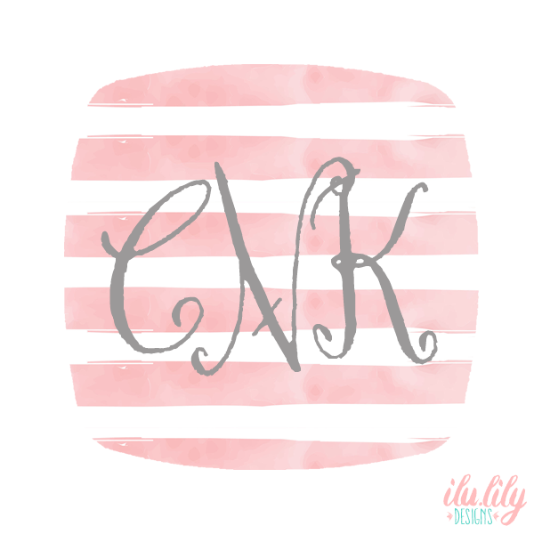 Bridal Party Compact Mirror Favor | Monogram Stripe