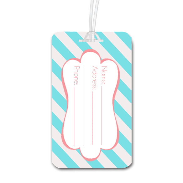 Destination Wedding Luggage Tag Favor | Retro Striped