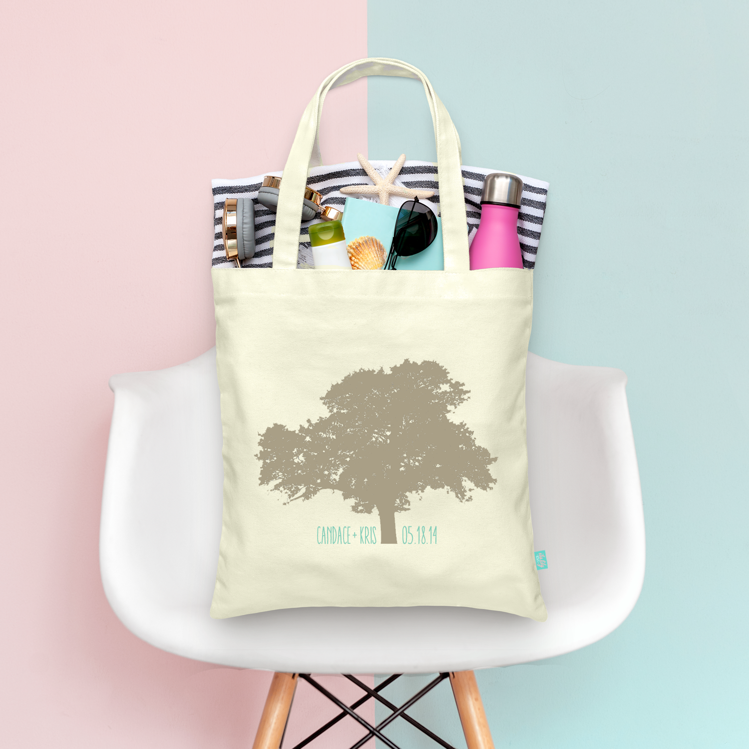 Wedding Welcome Tote Bags | Personalized Wedding Favor | Modern Tree