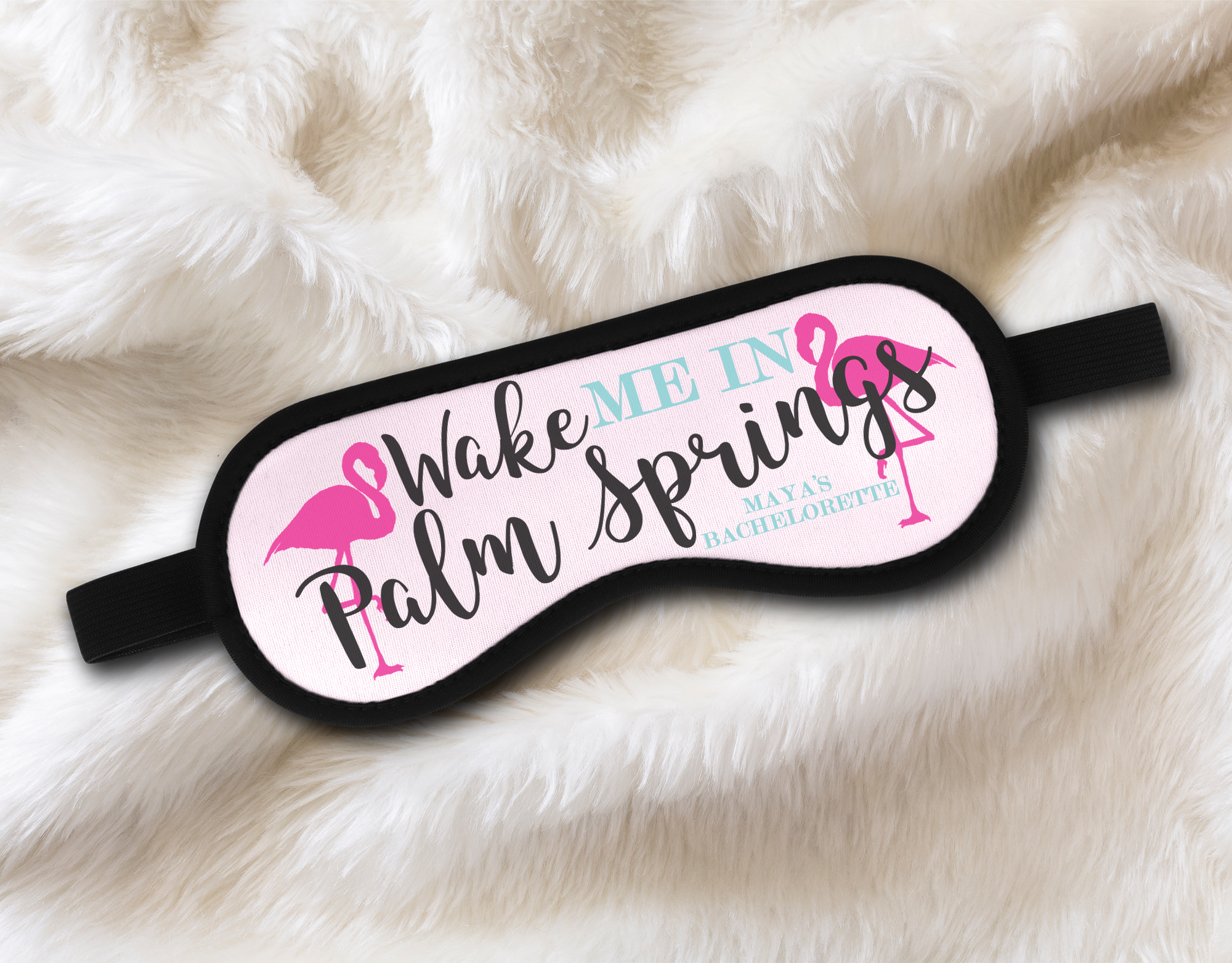 Bachelorette Sleep Mask Party Favor | Personalized Sleep Masks | Wake Me In Palm Springs