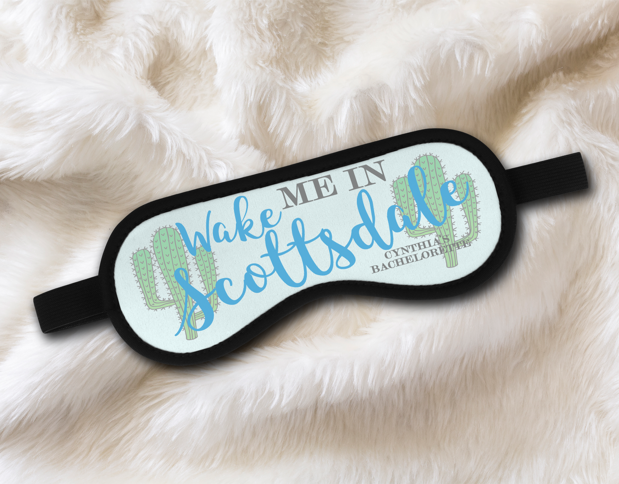 Bachelorette Party Sleep Mask Favor | Personalized Sleep Mask | Wake Me In Scottsdale