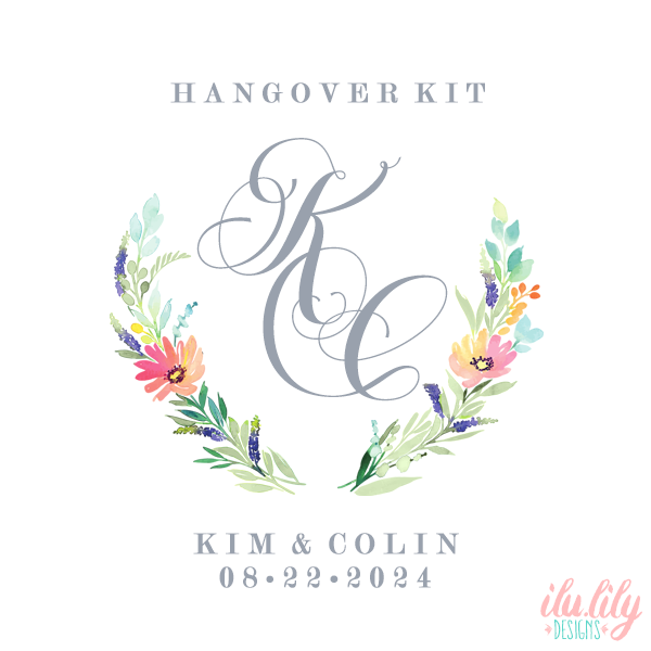 Wedding Hangover Kit Favor | Wedding Monogram