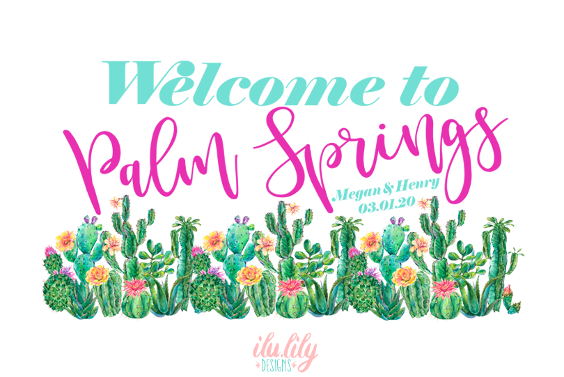 Palm Springs Wedding Welcome Bag | Destination Wedding Tote Bag Burlap Jute Bag Favor | Floral Cactus